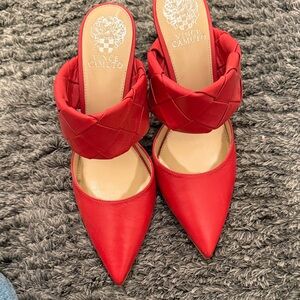 Vince Camuto Red Braided Mules